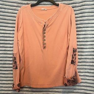 Peach Waffle Top (Small)